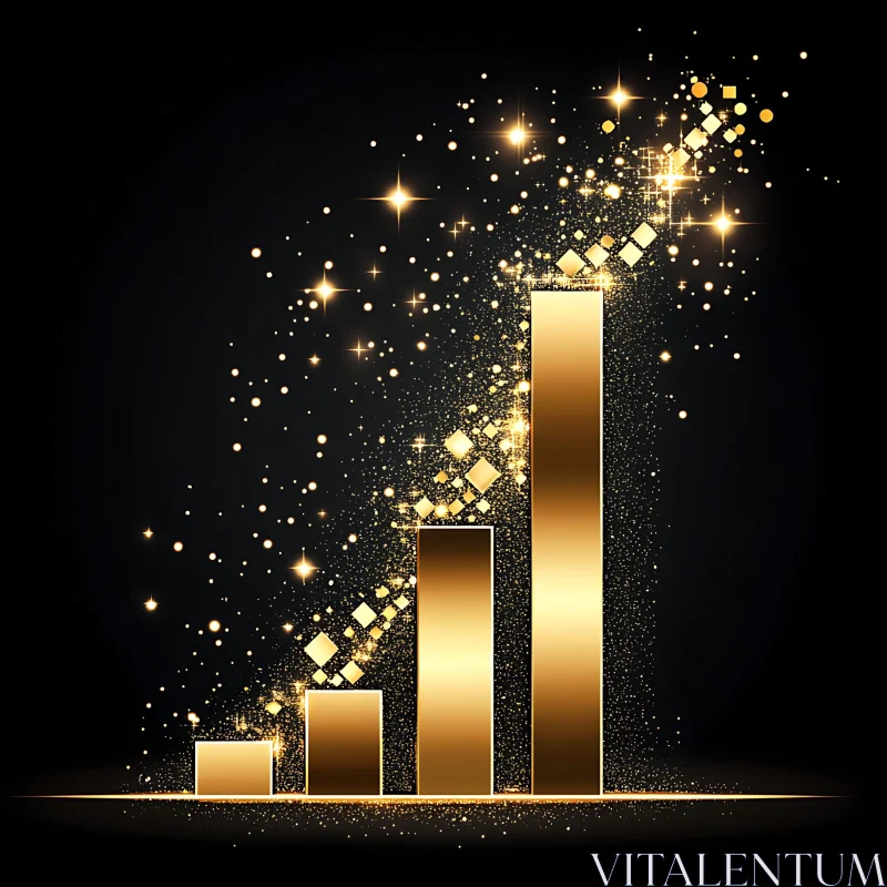 Gold Sparkle Finance Growth Chart AI Image