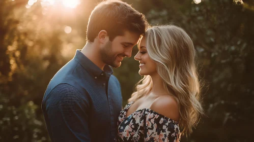 Intimate Couple's Portrait at Sunset