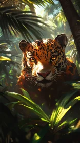 Tiger Prowling Through Jungle