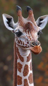 Wild Giraffe Head Close-Up