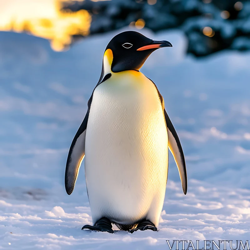 Penguin on Snow AI Image