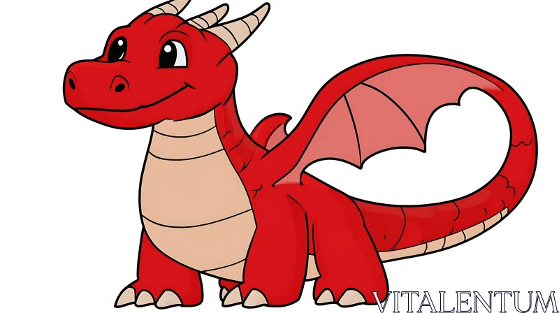 AI ART Friendly Cartoon Dragon Art