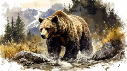 Bear in a Mountainous Wilderness