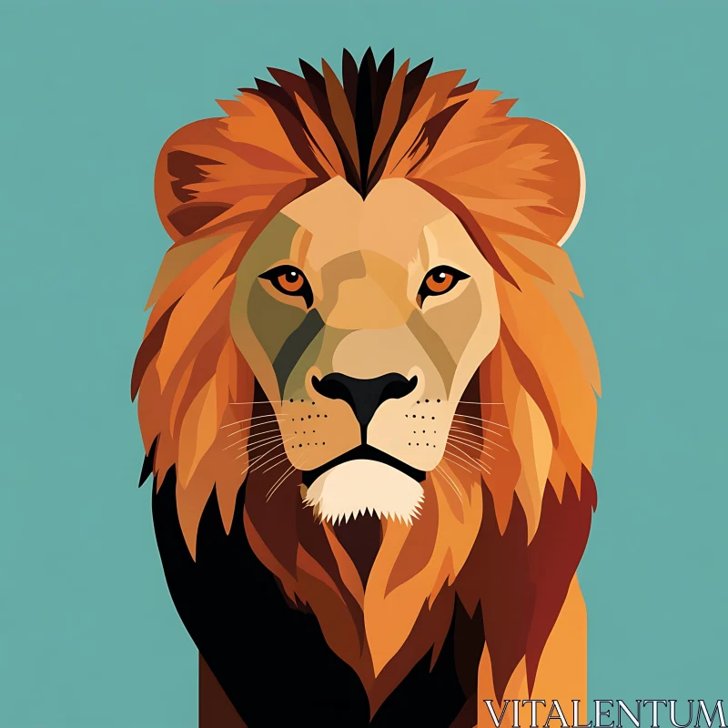 AI ART Lion in Geometric Style