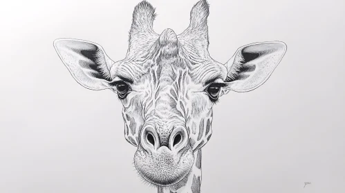 Detailed Giraffe Head Art