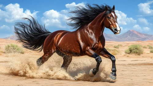 Desert Freedom: Horse in Motion