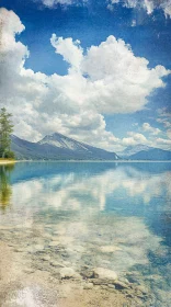 Peaceful Lake with Scenic Mountain Reflection