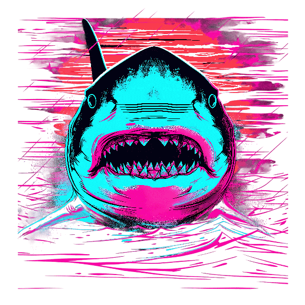 POD Design Vibrant Shark Art Tee