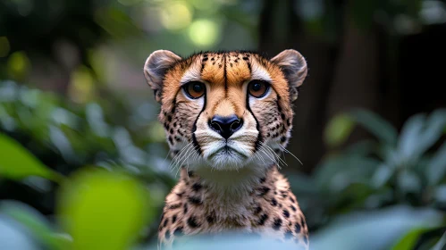 Cheetah Amidst Jungle Leaves