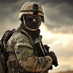 Warrior in Combat Gear