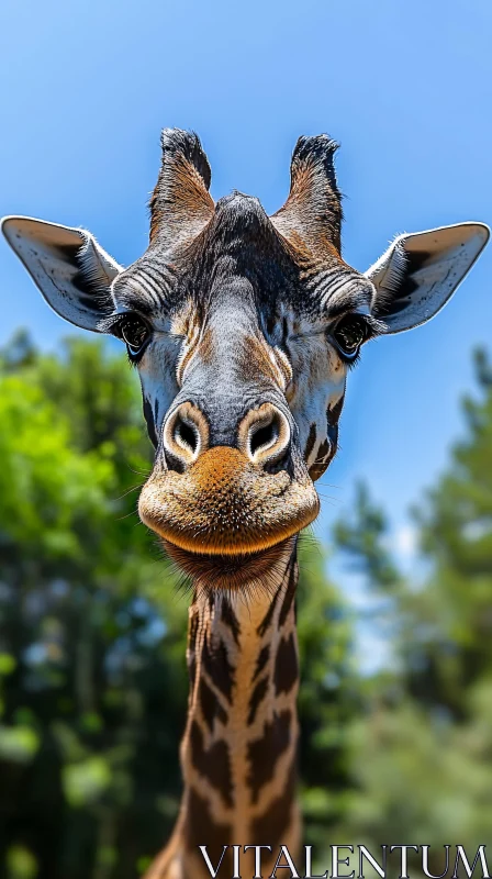 Graceful Giraffe Close-Up AI Image