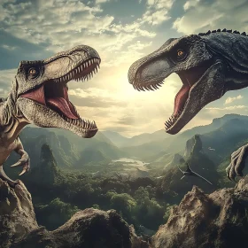 Prehistoric Face-Off: Tyrannosaurus Rex Encounter