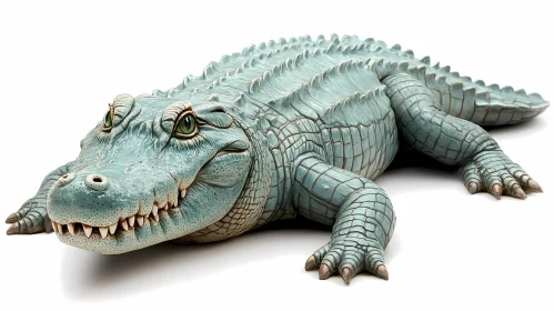 Intricate Crocodile Ceramic Art