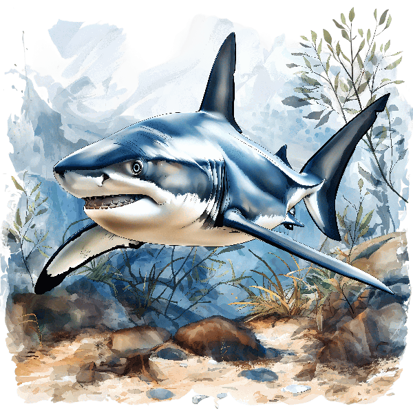 Elegant Shark Design Tee POD Design