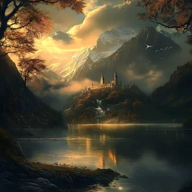Mountain Castle Landscape View