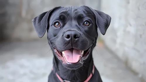 Happy Black Dog Portrait