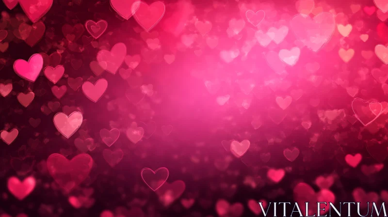 Romantic Pink Hearts Valentine's Day Background AI Image