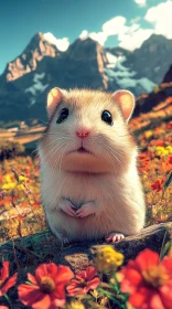 Hamster with Mountain Backdrop