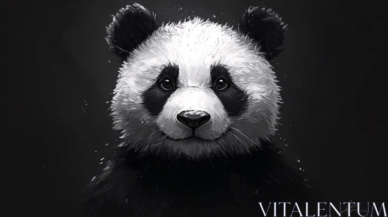 Black and White Panda Art AI Image