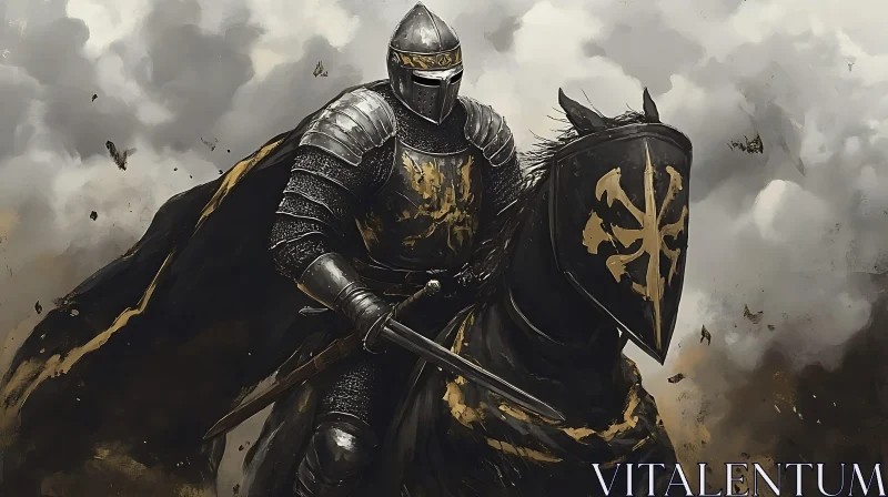 AI ART Armored Knight with Sword