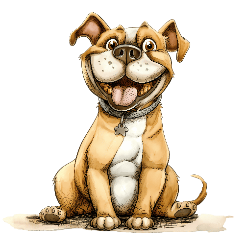 Charming Brown Dog Cartoon Illustration POD Design