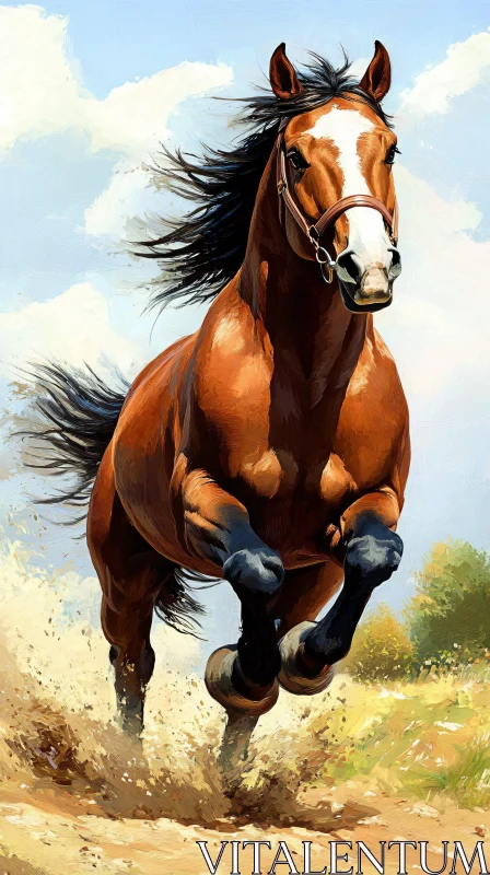 Powerful Horse in Motion AI Image