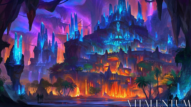 AI ART Enchanting Fantasy Landscape with Crystal Castle