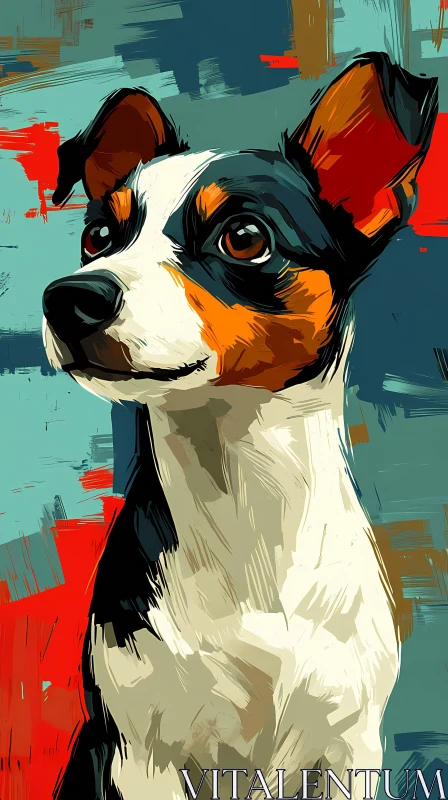 Colorful Abstract Dog Art AI Image