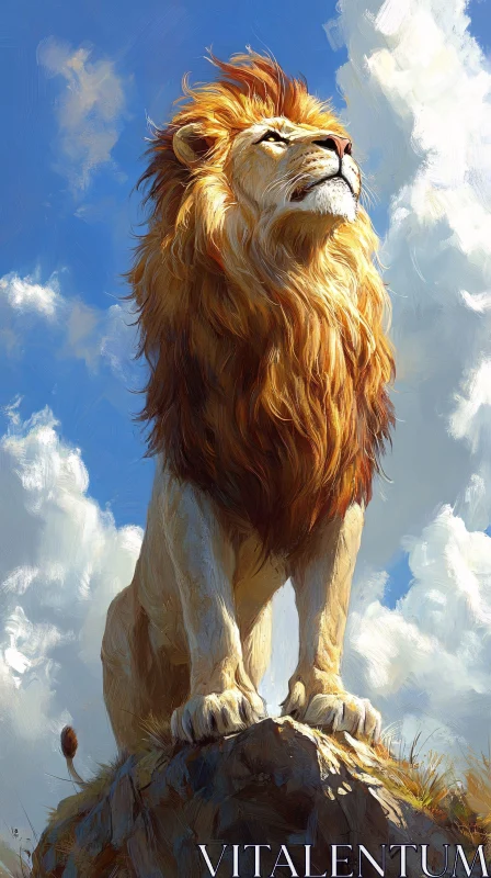 AI ART Regal Lion on a Rocky Outcrop