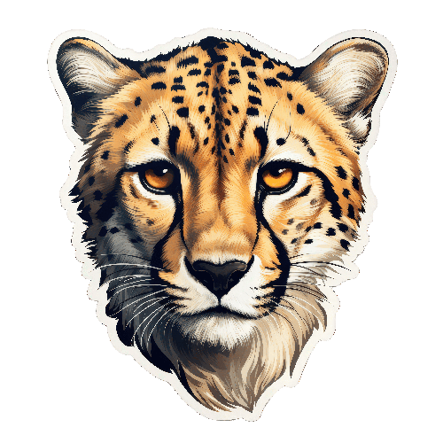 Realistic Vector Illustration of a Cheetah's Face POD Design