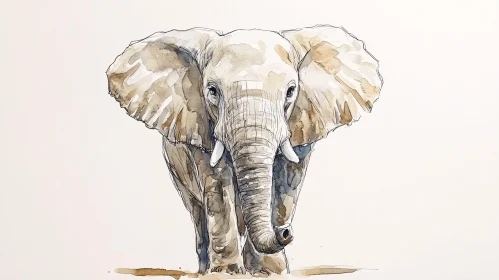 Majestic Elephant in Watercolor
