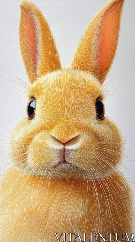 Adorable Orange Bunny Face Close-Up AI Image