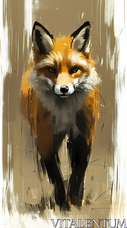 Artistic Fox Portrait AI Image