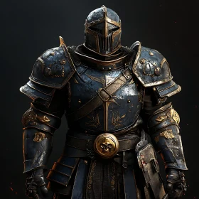 Medieval Warrior in Detailed Armor