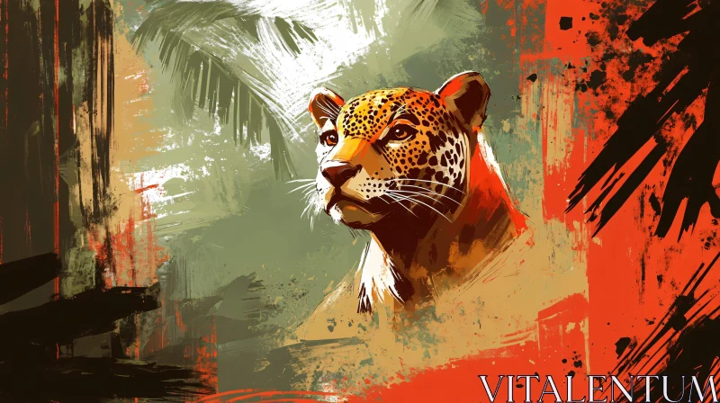 AI ART Vibrant Jaguar Art in Jungle