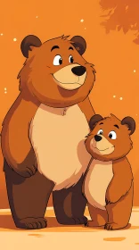 Cute Cartoon Bear Family