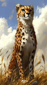 Elegant Cheetah on Golden Plains