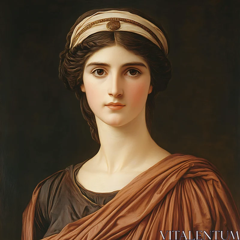 Timeless Beauty: A Classical Woman's Portrait AI Image