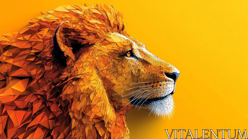 Abstract Lion Head Design AI Image