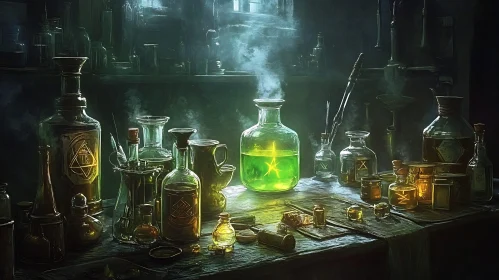 Alchemist's Table Potion Still Life