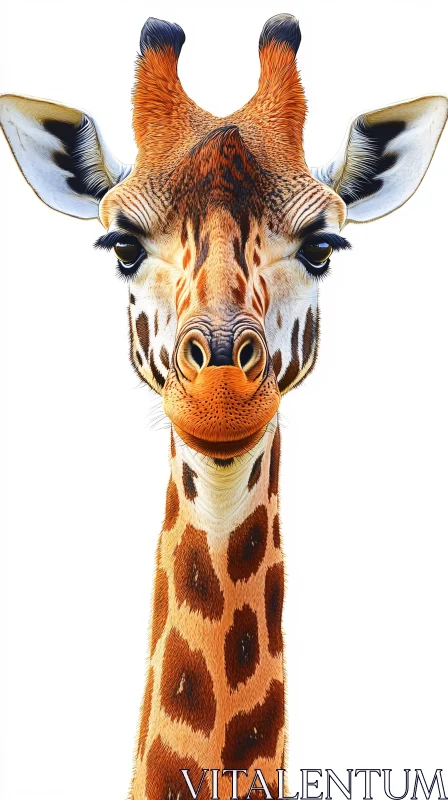 Giraffe Close-Up AI Image