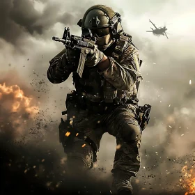 Warrior Aiming: Military Operation Image