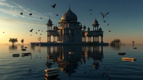 Water Mosque Sunset