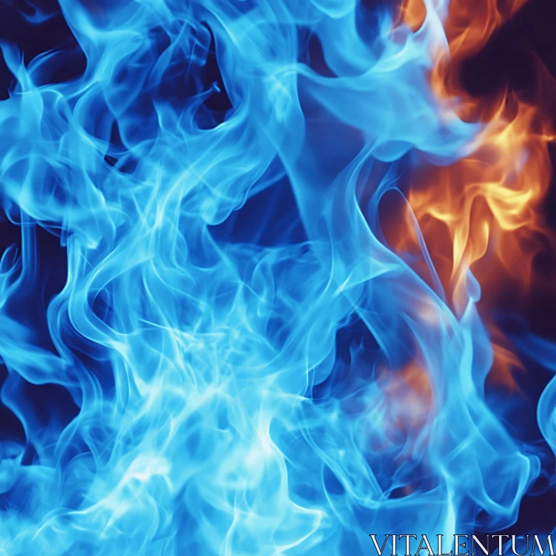 Blue and Orange Fire Dance AI Image