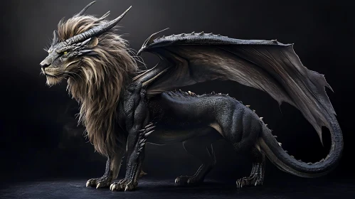 Hybrid Dragon with Lion's Mane