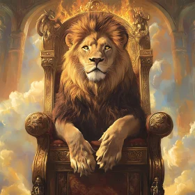 Lion on Throne Art