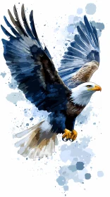 Soaring Eagle Watercolor Painting