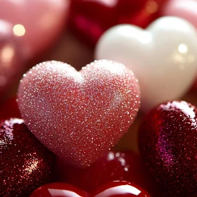 Glittering Heart-Shaped Objects