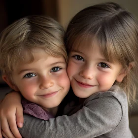 Two Children United in a Loving Embrace