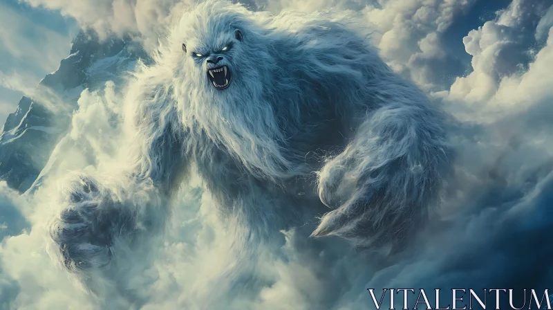 AI ART Abominable Snowman Among the Clouds